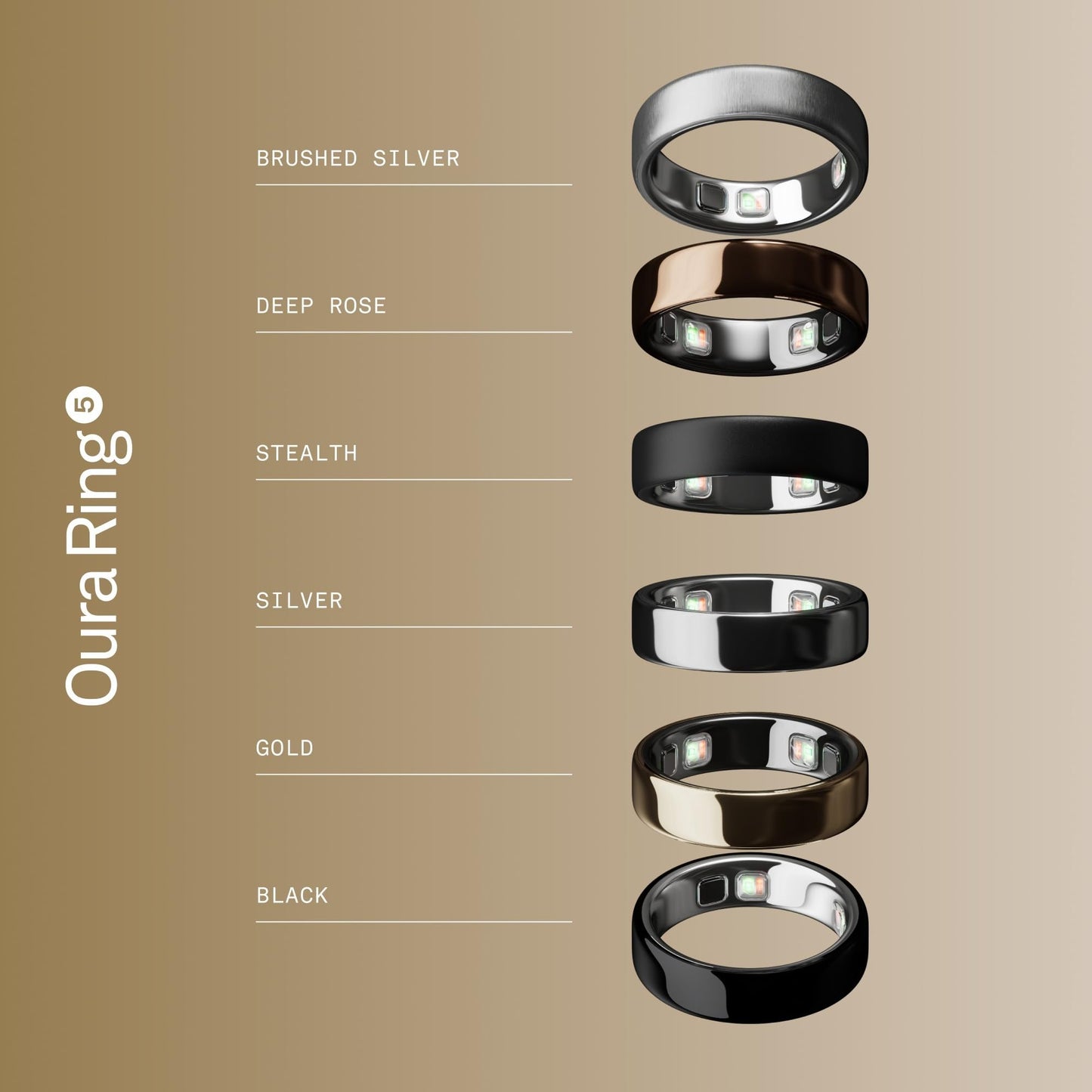 Oura Ring 5 Gold – Size 12 – Find your ring size - JZ90-61616-12