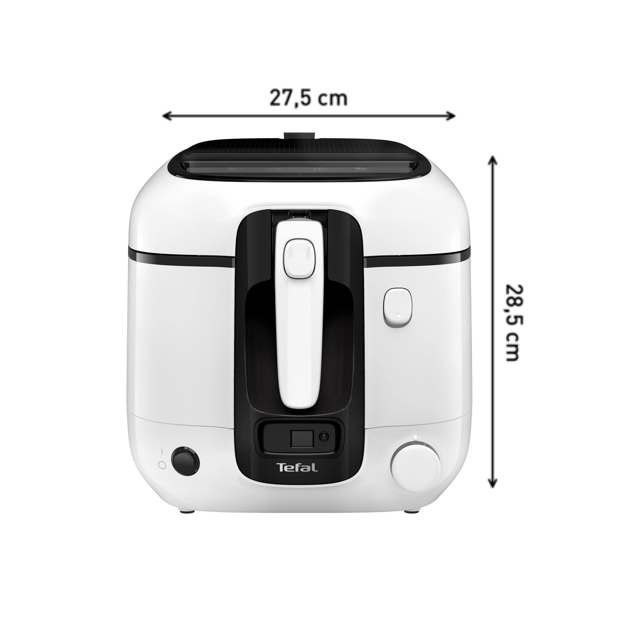 Tefal Friteuză Super Uno, inclusiv timer, capacitate: 2,2 litri, piese potrivite pentru mașina de spălat vase, strat antiaderent, filtru de miros, friteuză cu protecție împotriva stropirii cu ulei, alb/negru, FR3140