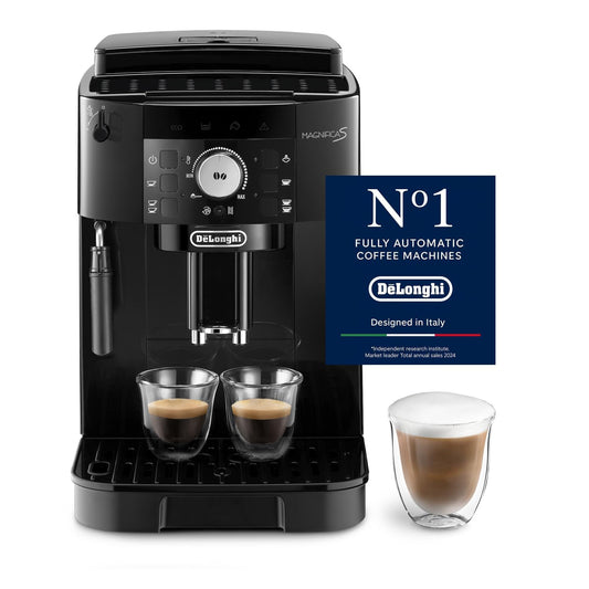 De’Longhi Magnifica S - Perfetto fully automatic coffee machine with classic milk frother, espresso and cappuccino coffee machine, control panel with buttons, black (ECAM11.112.B)