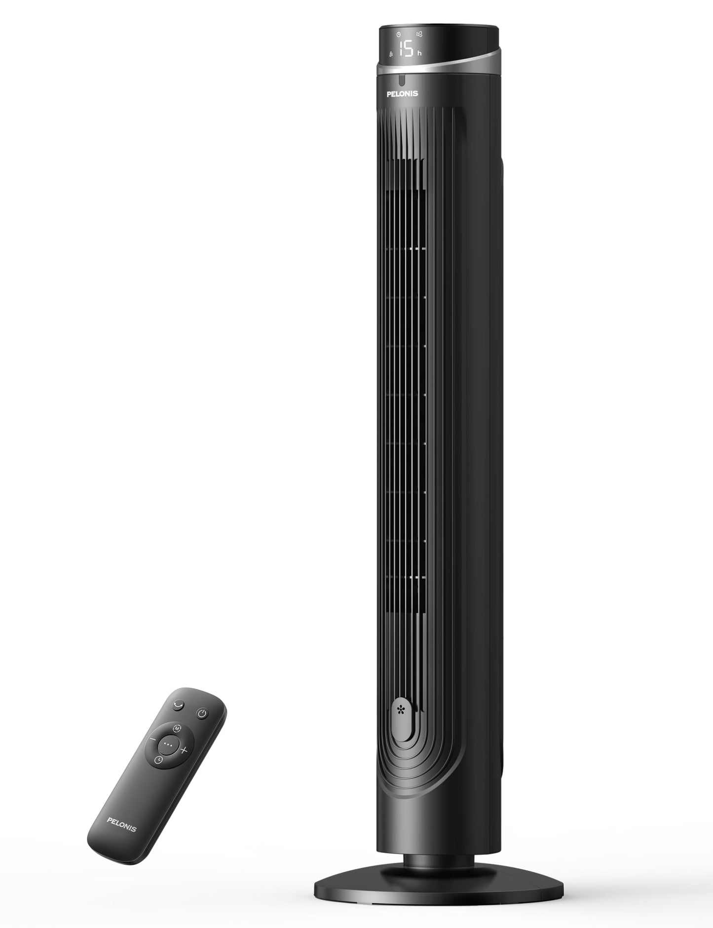 Pelonis pedestal fan with DC motor, 12 speeds, 90° oscillation, AI temperature mode, 24h timer, touch control & remote control - quiet & energy saving for home & office - PFT125ARCPKDE