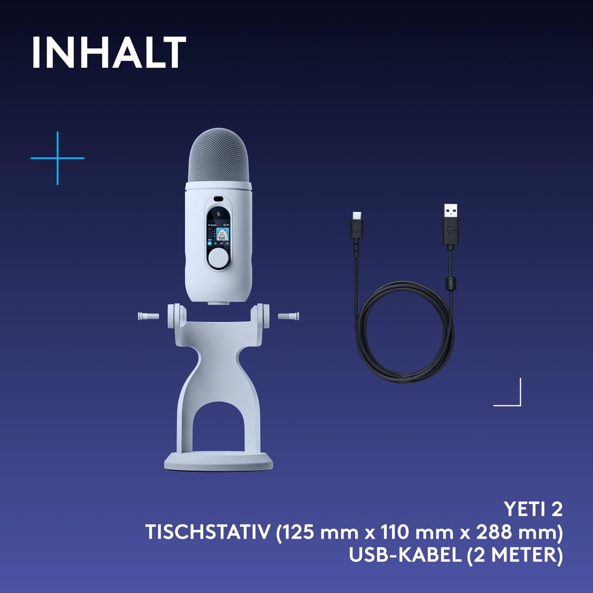 Logitech G Blue Yeti 2 USB Mic for Gaming, Streaming & Creators - 988-000592