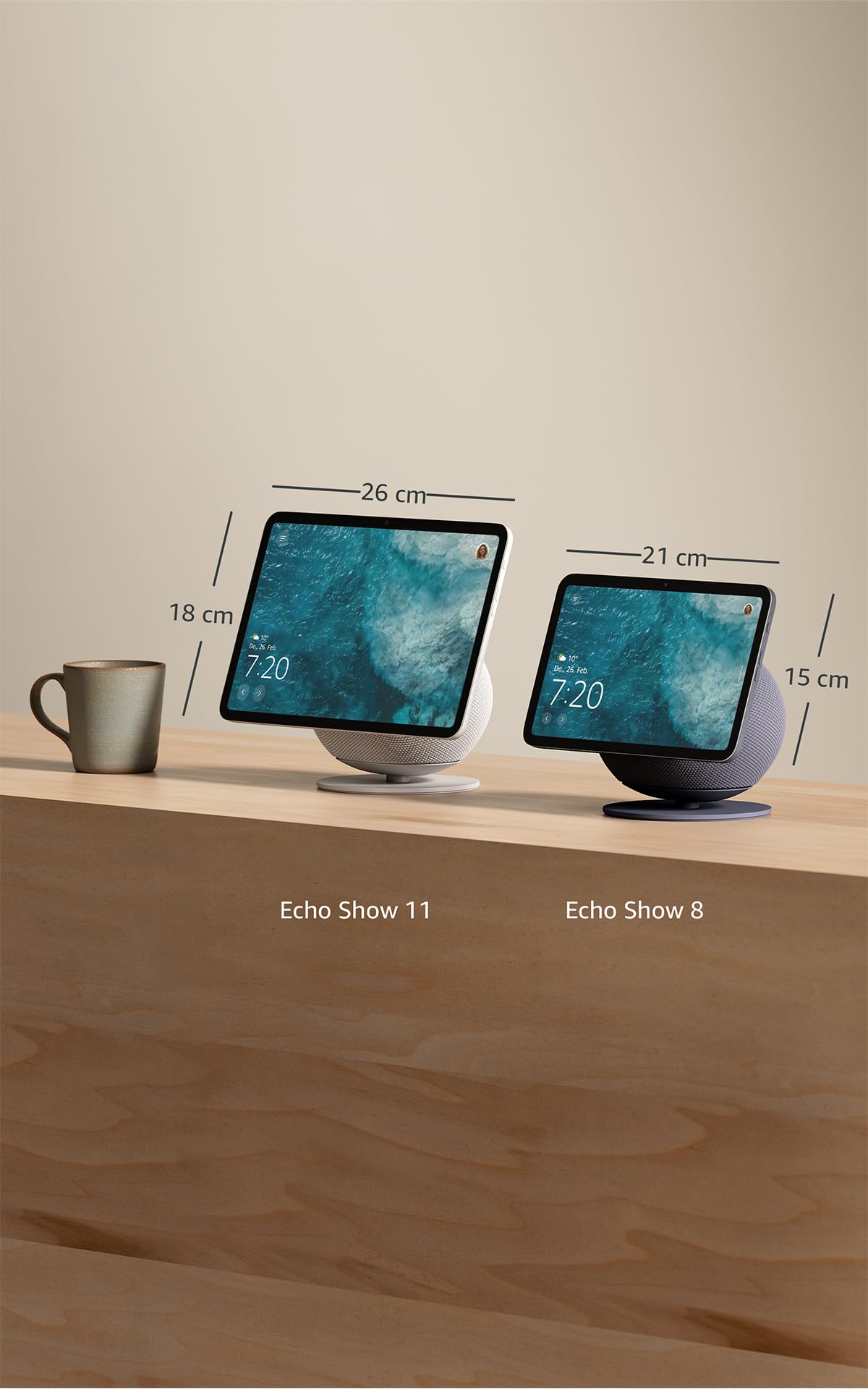 Amazon Echo Show 11 (latest generation) - Brilliant 11-inch display in Full HD resolution with larger screen area and 3D audio, white, with Alexa+ Early Access - E78T24