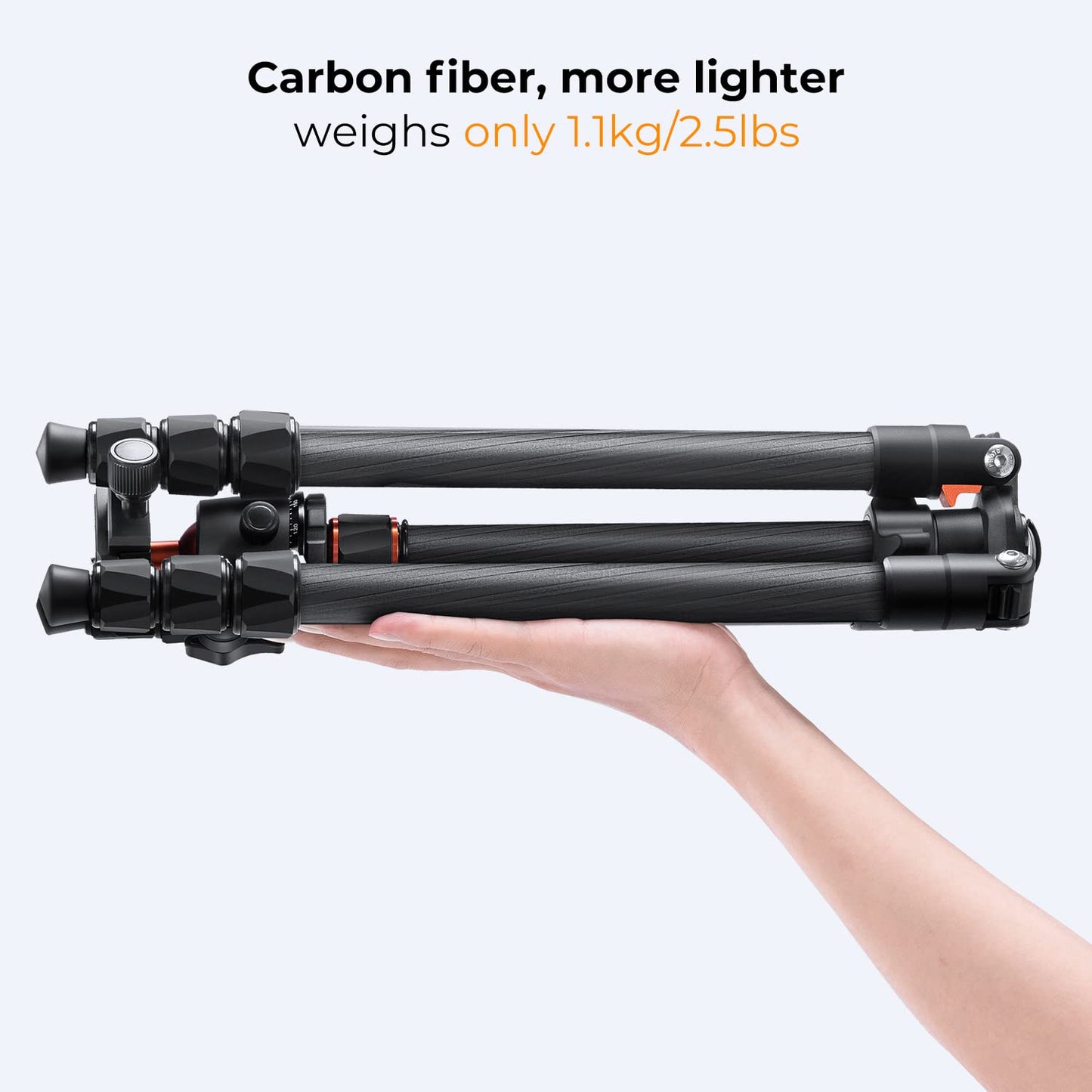 K&F CONCEPT K254C2 camera tripod made of carbon fiber, tripod camera 162cm, travel tripod Arca Swiss compatible, tripod for on the go - O254C2