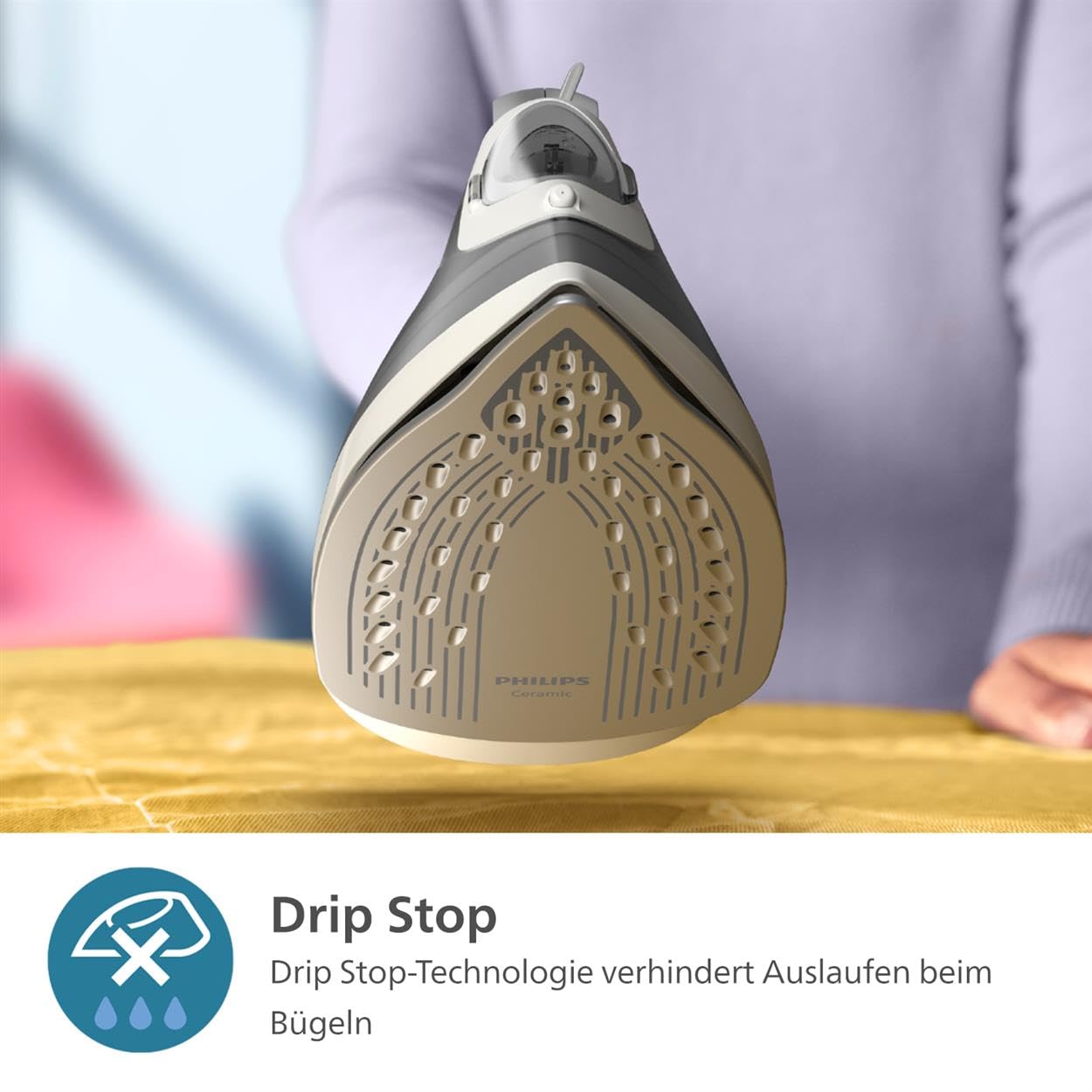 Philips 2000 series steam iron - Up to 25 g/min continuous steam. 2000W. 250ml water tank. Fast de-creasing. 4 steam levels. Ceramic sole. Light weight for easy ironing. Gray (DST2020/80)