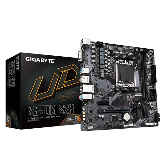 Placa de bază GIGABYTE B650M S2H - Seria AMD Ryzen 9000, VRM cu 5+2+2 faze, până la 6400 MHz DDR5 (OC), 1xPCIe 4.0 M.2, GbE LAN, USB 3.2 Gen 1
