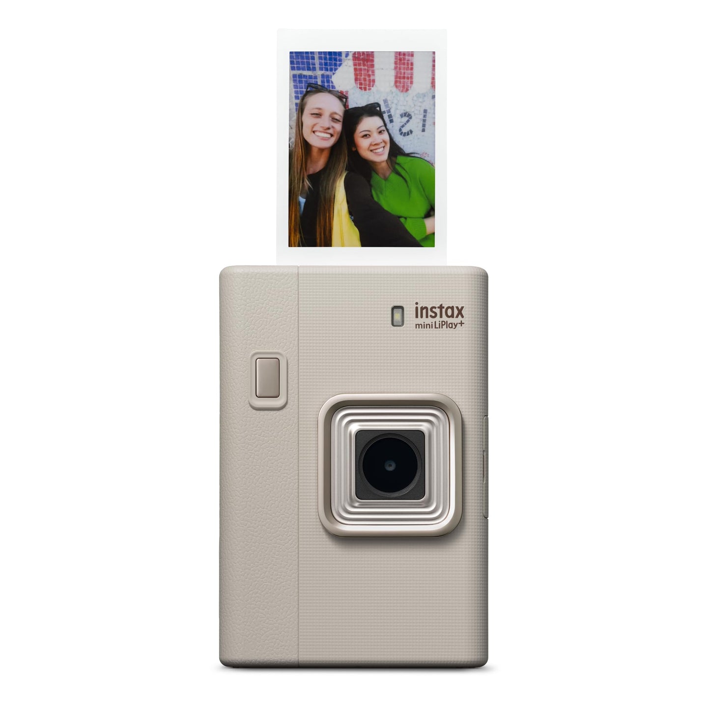 FUJIFILM instax mini LiPlay+™ hybrid instant camera | 2-in-1 hybrid camera with smartphone printer, sound print for pictures with sound, dual lens selfie camera with LCD display & app control | Sand beige