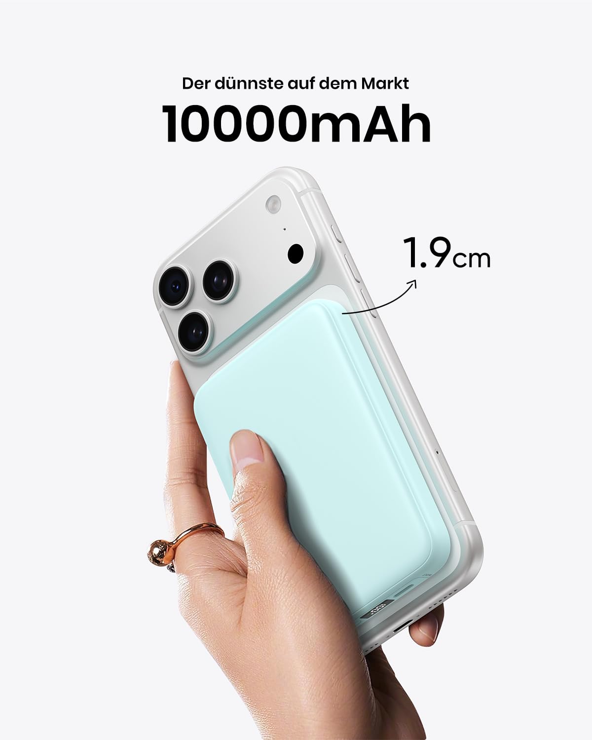 Magnetic Power Bank 10000mAh for iPhone, A ADDTOP Wireless Power Bank Quick Charge 20W, Power Bank Inductive Charging 15W External Mobile Phone Batteries with LED Display for iPhone 17/16/15/14/13/12 Series - C19PW