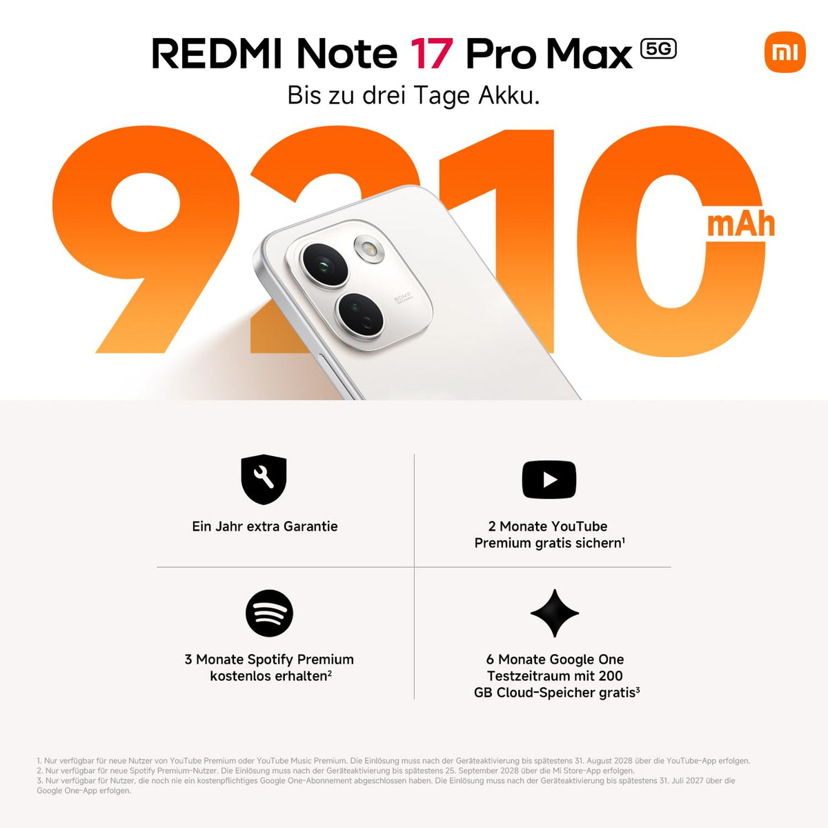 REDMI Note 17 Pro Max 5G, Smartphone 8+256 GB, Cloud Blush, 9210 mAh Akku