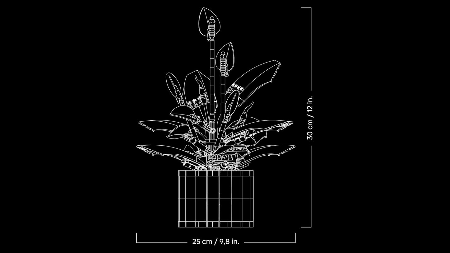 LEGO Botanicals Peace Lily - Artificial Plant Set for Adults - With Artificial White Flowers and Buds for DIY Decoration - Gift Idea for Women - 11504