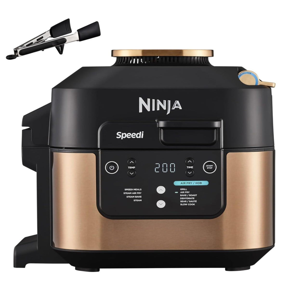 Ninja Speedi Multicooker, 5.7L, 10-in-1 Multicooker, Airfryer, Slow Cooker, Grilling, Baking, Black & Copper ON400EUCP