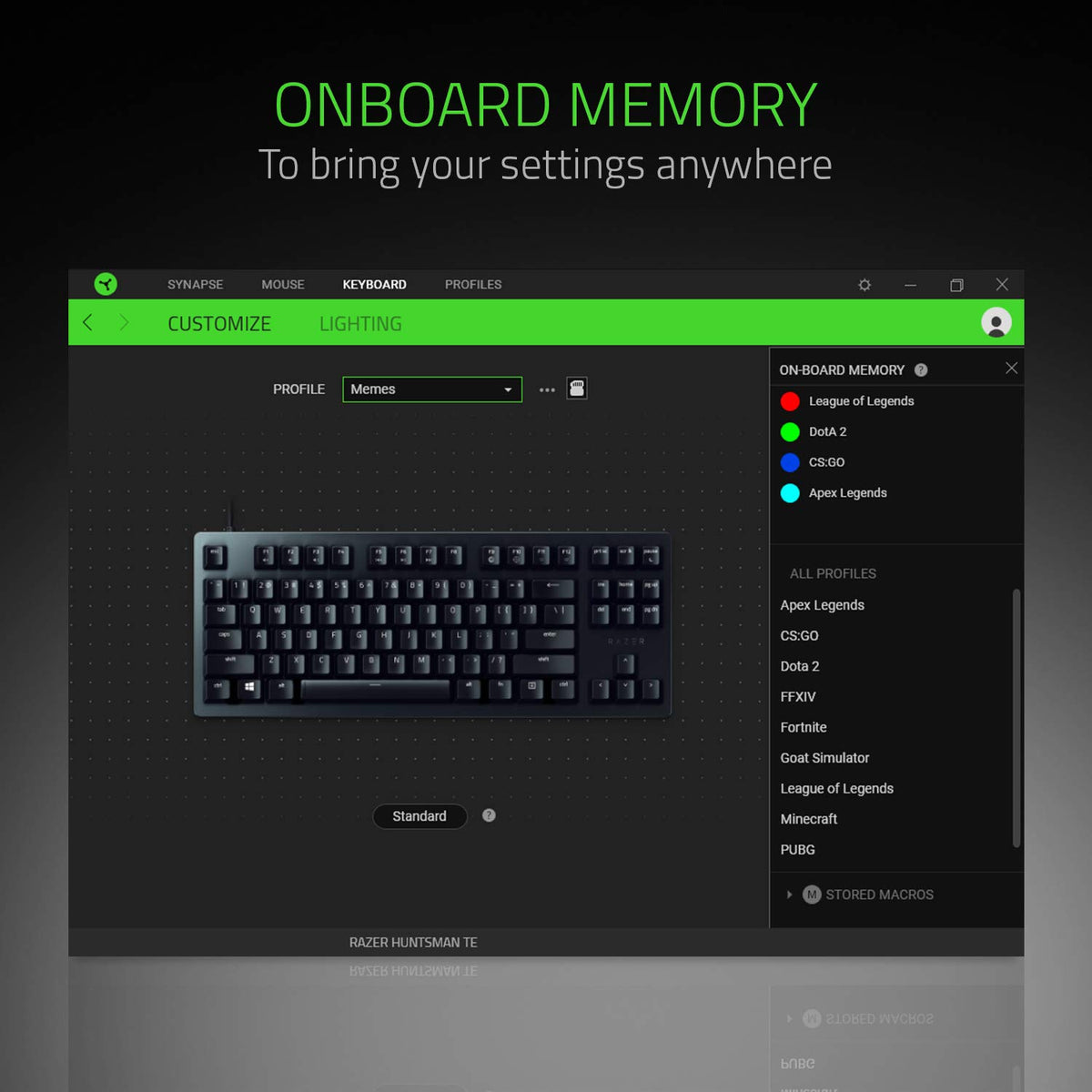 Razer Huntsman Tournament Edition (Red Switch) - Gaming Keyboard without Numpad (Linear Optical Switches, Doubleshot PBT Keycaps, Detachable USB-C Cable) QWERTY US Layout | Black - RZ03-03080300-R3G1