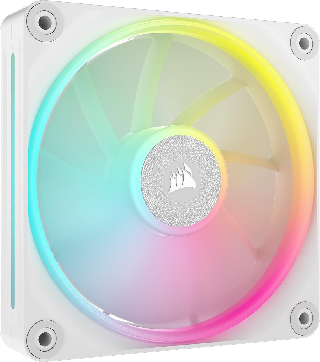 CORSAIR iCUE LINK LX120 RGB 120mm PWM Fan Single Pack – Dual Light Loops – Requires iCUE LINK System Hub (Sold Separately) – CORSAIR AirGuide Technology – White - CO-9051029-WW