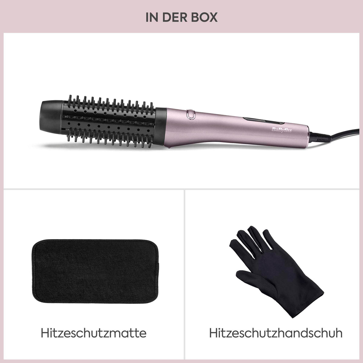 BaByliss Smooth Hot Brush, 42 mm rotating heated thermal brush, lilac - HSB500E