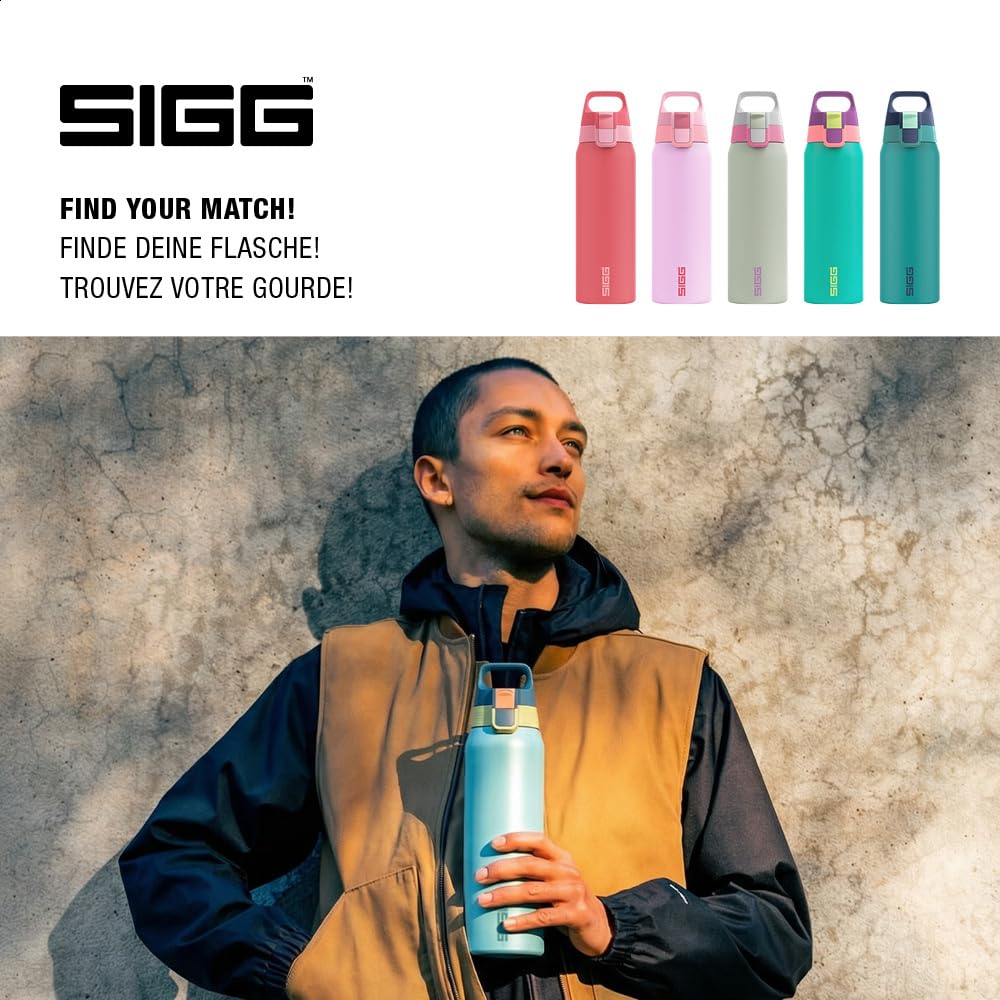 SIGG - Insulated drinking bottle - Thermos bottle Shield Therm One Multicolor Breeze - Carbonated drinks - Leak-proof - Dishwasher safe - BPA-free - 90% recycled stainless steel - 0.75L - 6228.30