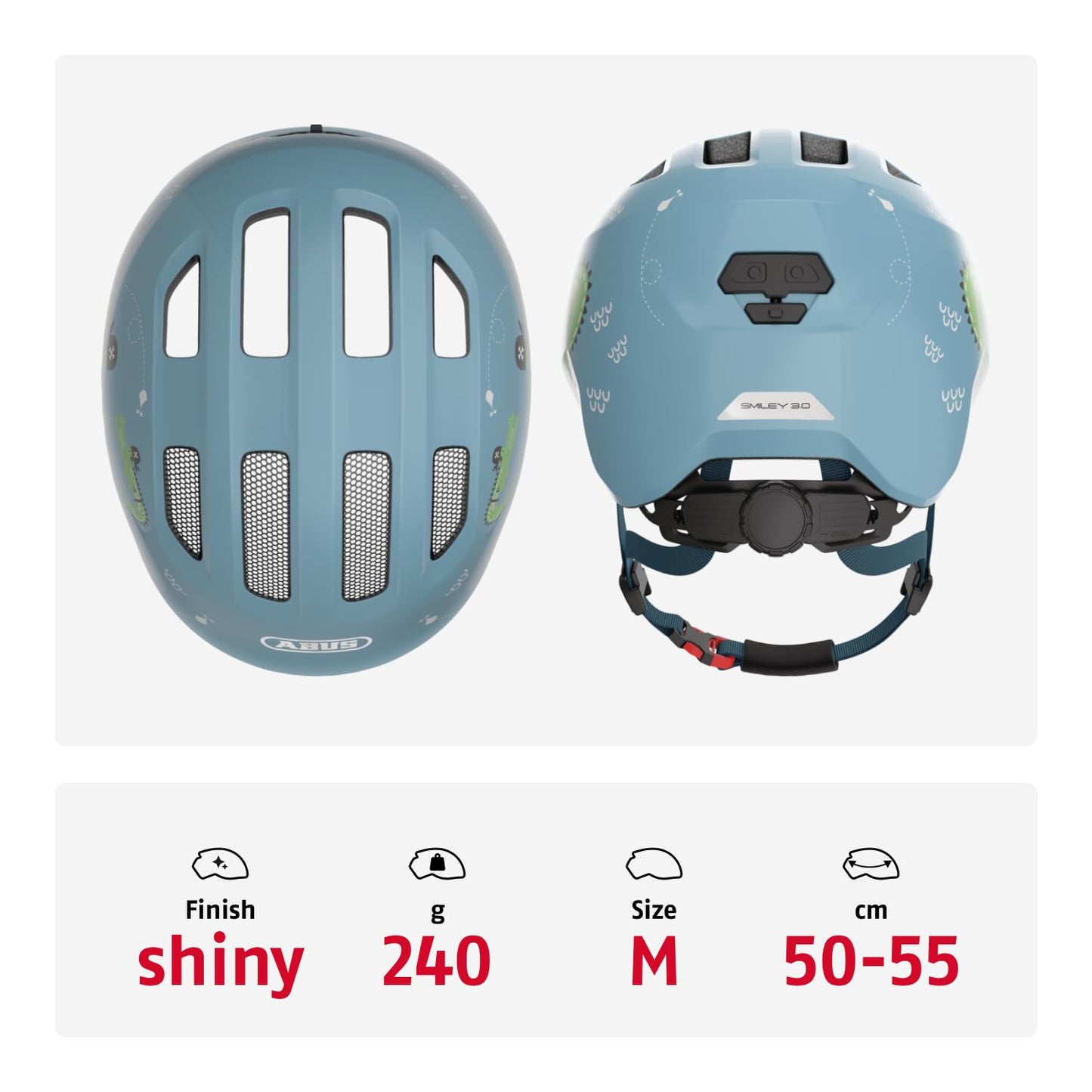 ABUS Unisex Bicycle Helmet, Light Blue (Blue Croco), M (50-55 cm) - 67264