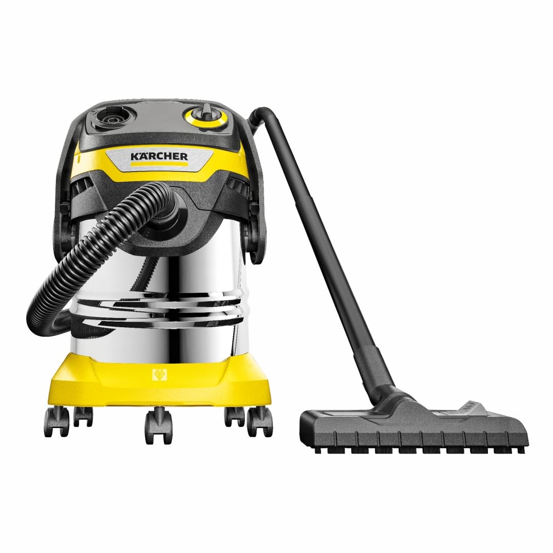 KÄRCHER WD 5 S V-25/5/22 Wet and Dry Vacuum Cleaner, flat filter, removable filter cassette, automatic filter cleaning, filter bag, 1100W, 25l stainless steel container, 2.2 m hose. - 1.628-350.0
