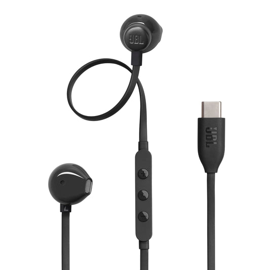JBL Tune 305 C Headphones - Wired in-ear headphones with JBL Pure Bass Sound, microphone and USB-C port - Black - JBLT305CBLK