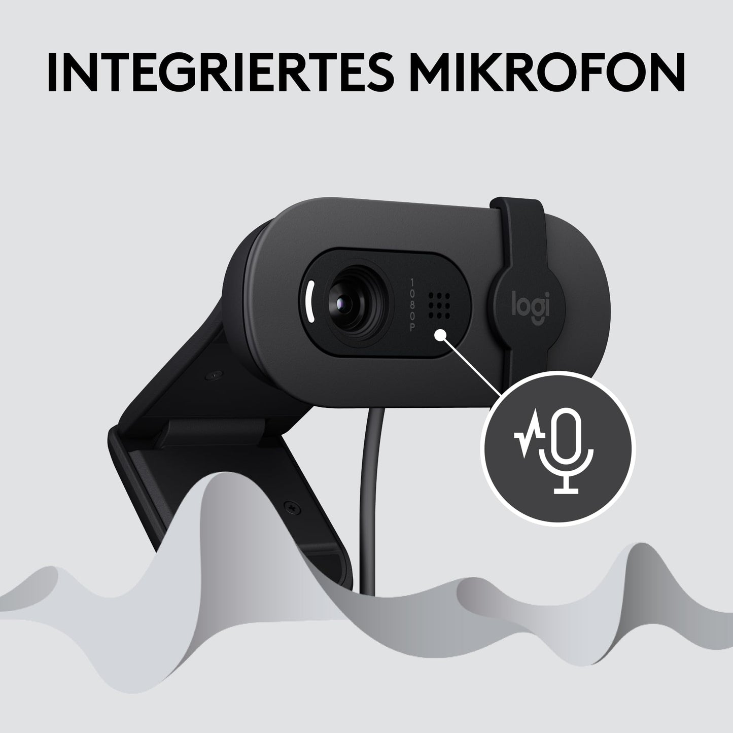 Logitech Brio 100 Full HD-Webcam für Meetings und Streaming  960-001585