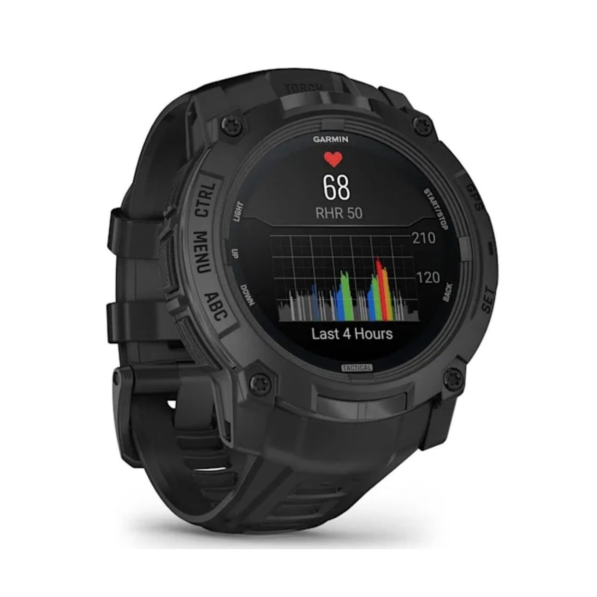 Garmin Instinct 3 Tactical 50mm AMOLED – Ceas inteligent GPS pentru multisport, display AMOLED de 1,3", autonomie a bateriei de până la 24 de zile, peste 80 de aplicații sportive, funcții tactice, recepție multi-satelit, lanternă LED - 010-03020-50