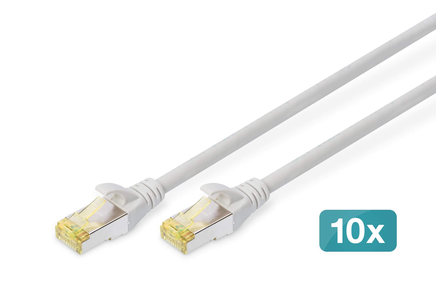 DIGITUS LAN cable Cat 6A – 5 m – 10 pieces – S/FTP shielded – gray - DK-1644-A-050-10