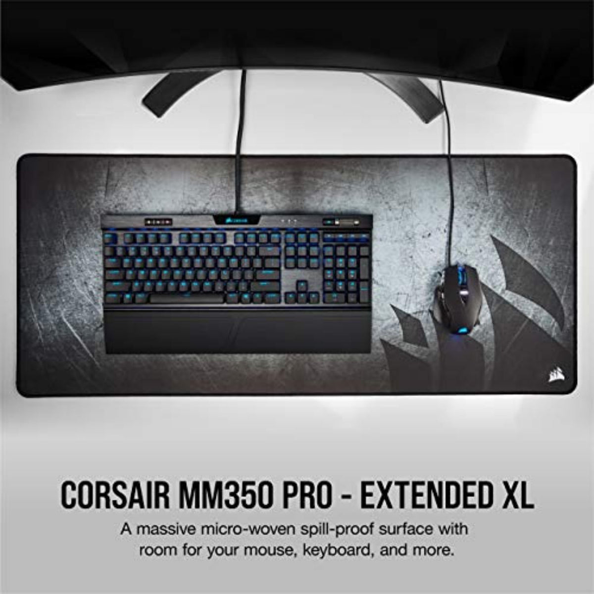 Corsair MM350 PRO Premium-Gaming-Mauspad – Extended XL, Schwarz/Grau - CH-9413771-WW