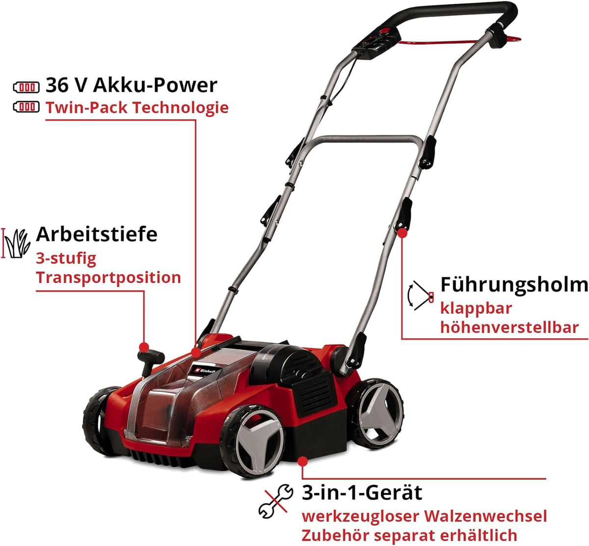 Einhell Akku-Vertikutierer-Lüfter GE-SC 36/35 Li-Solo - 3420680
