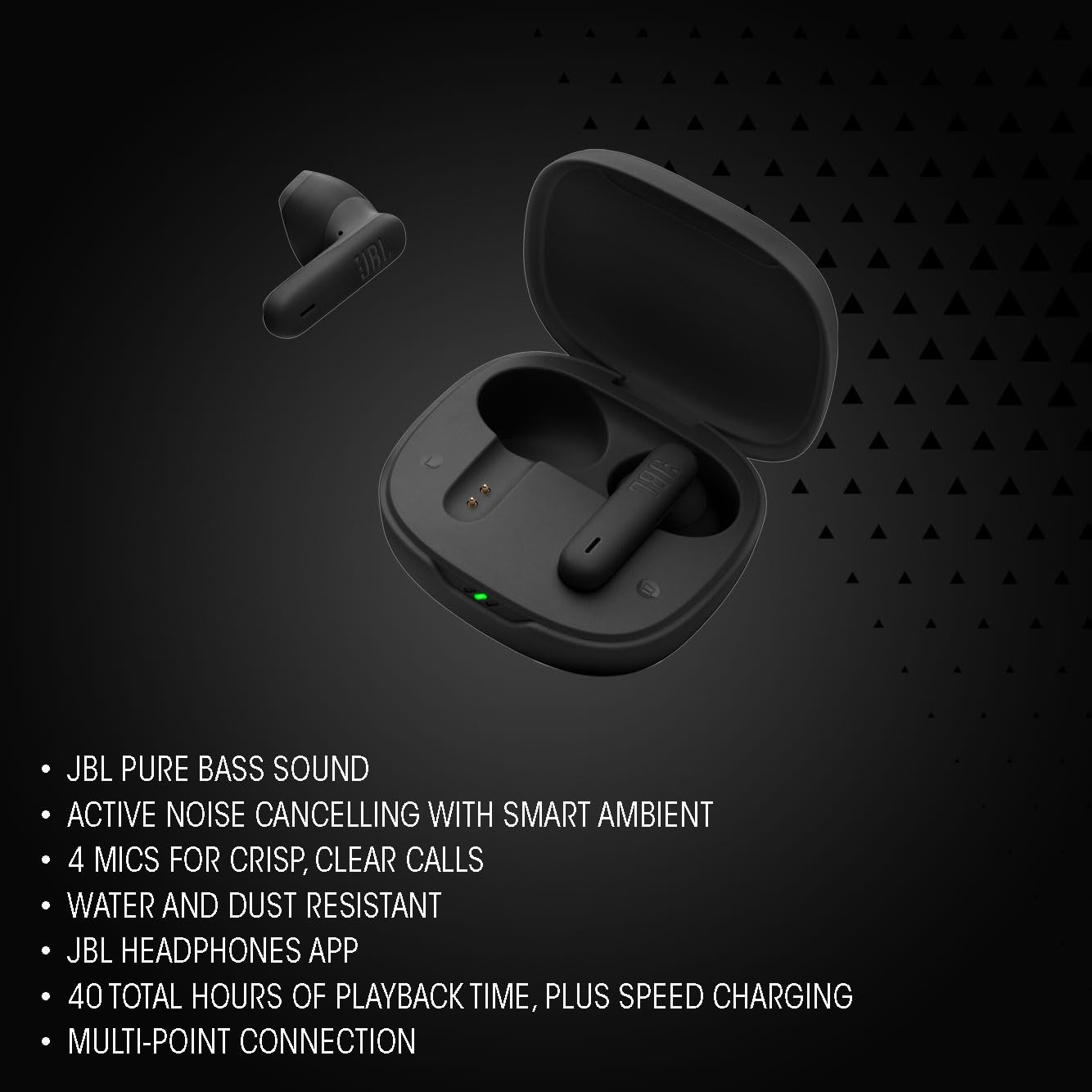 JBL Wave Flex 2, wireless Bluetooth in-ear headphones with 40 h playback time, JBL Pure Bass Sound, Smart Ambient technology, IP54 water and dust protected, multipoint connection, white - JBLWFLEX2WHT