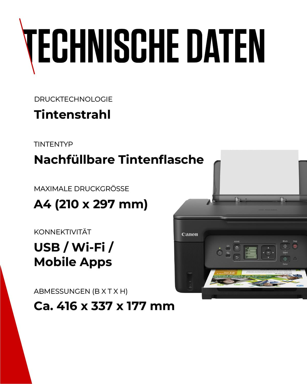 Canon PIXMA G3570 imprimantă multifuncțională cu jet de cerneală cu WLAN și rezervor de cerneală - 5805C006
