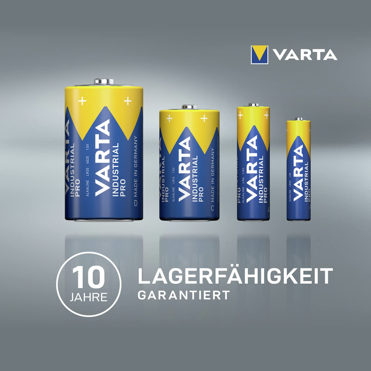 VARTA batteries AA, 100 pieces, Industrial Pro, alkaline battery, 1.5V, supply pack in environmentally friendly packaging, Made in Germany [Exclusively at Amazon] - 04006211399