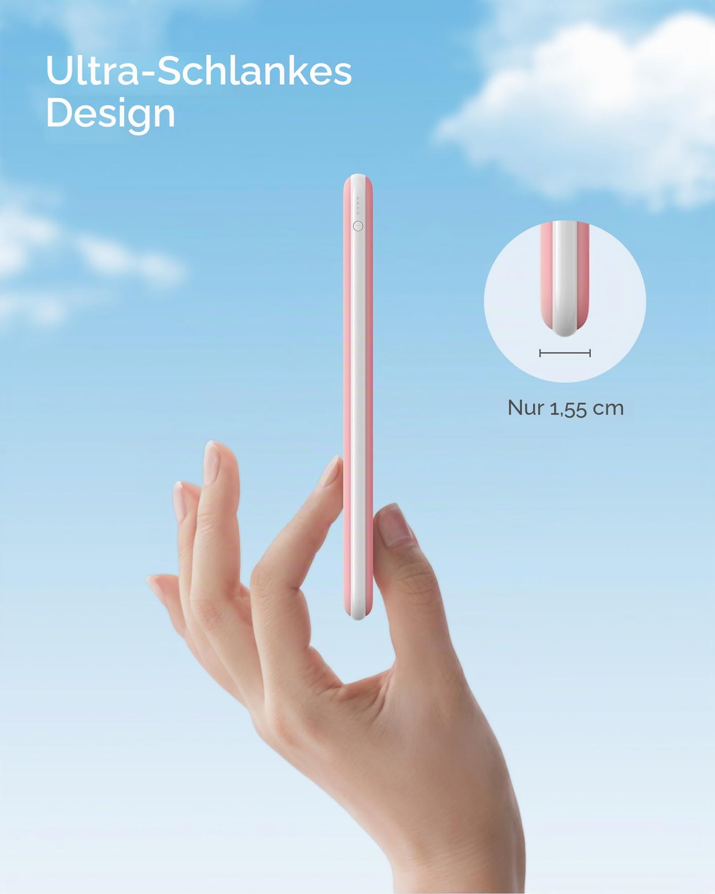 Charmast Power Bank, Ultra Slim Power Bank 26800mAh with 4 Outputs & 3 Inputs, USB C In & Out External Mobile Phone Batteries Compatible with iPhone 17/16/15/14/13/12 Pro Max Plus iPad Samsung Tablet (Pink) - W2002C