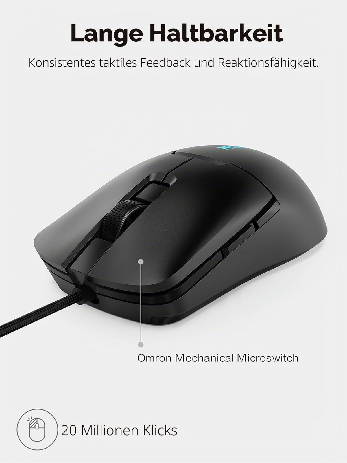 Lenovo Legion M300s RGB Gaming Mouse, up to 8000 DPI, 6 programmable buttons, RGB 16.8 million colors - GY51H47350