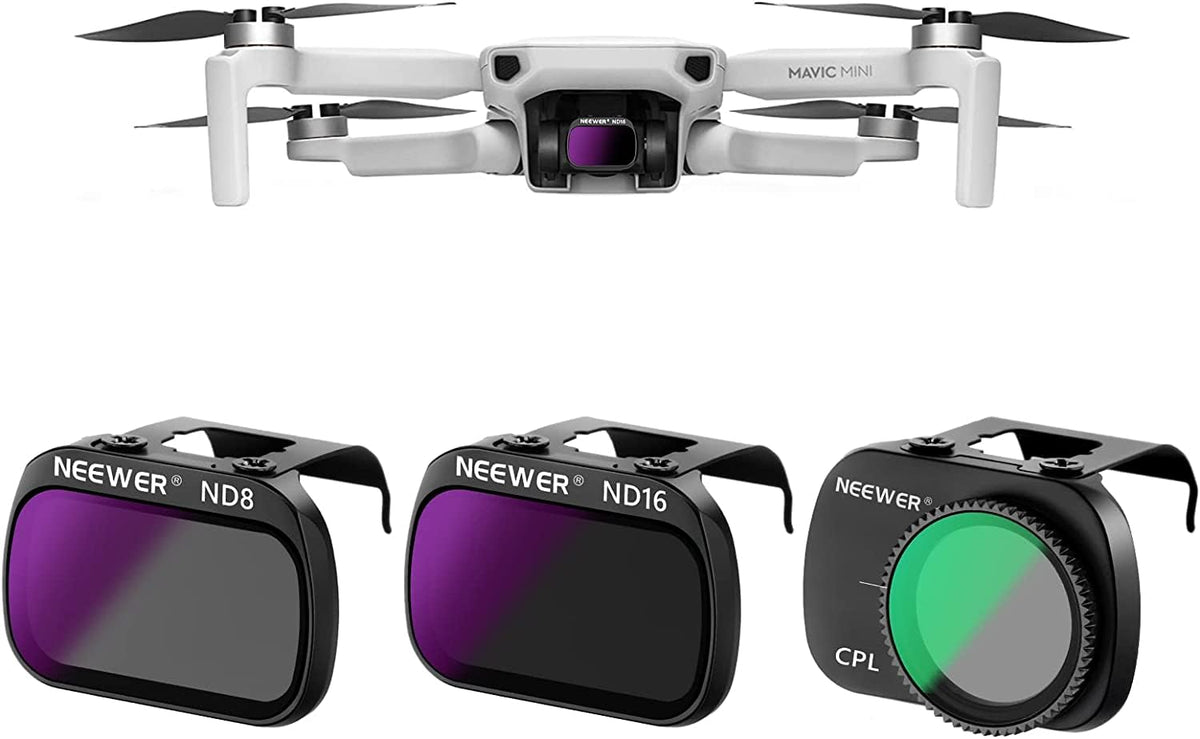 NEEWER 3er Pack ND Filterset, sticlă optică HD cu mai multe straturi, filtre ND8+ND16+CPL, compatibile cu DJI Mavic Mini, Mini 2, Mini SE, Mini 2SE - FL-DM