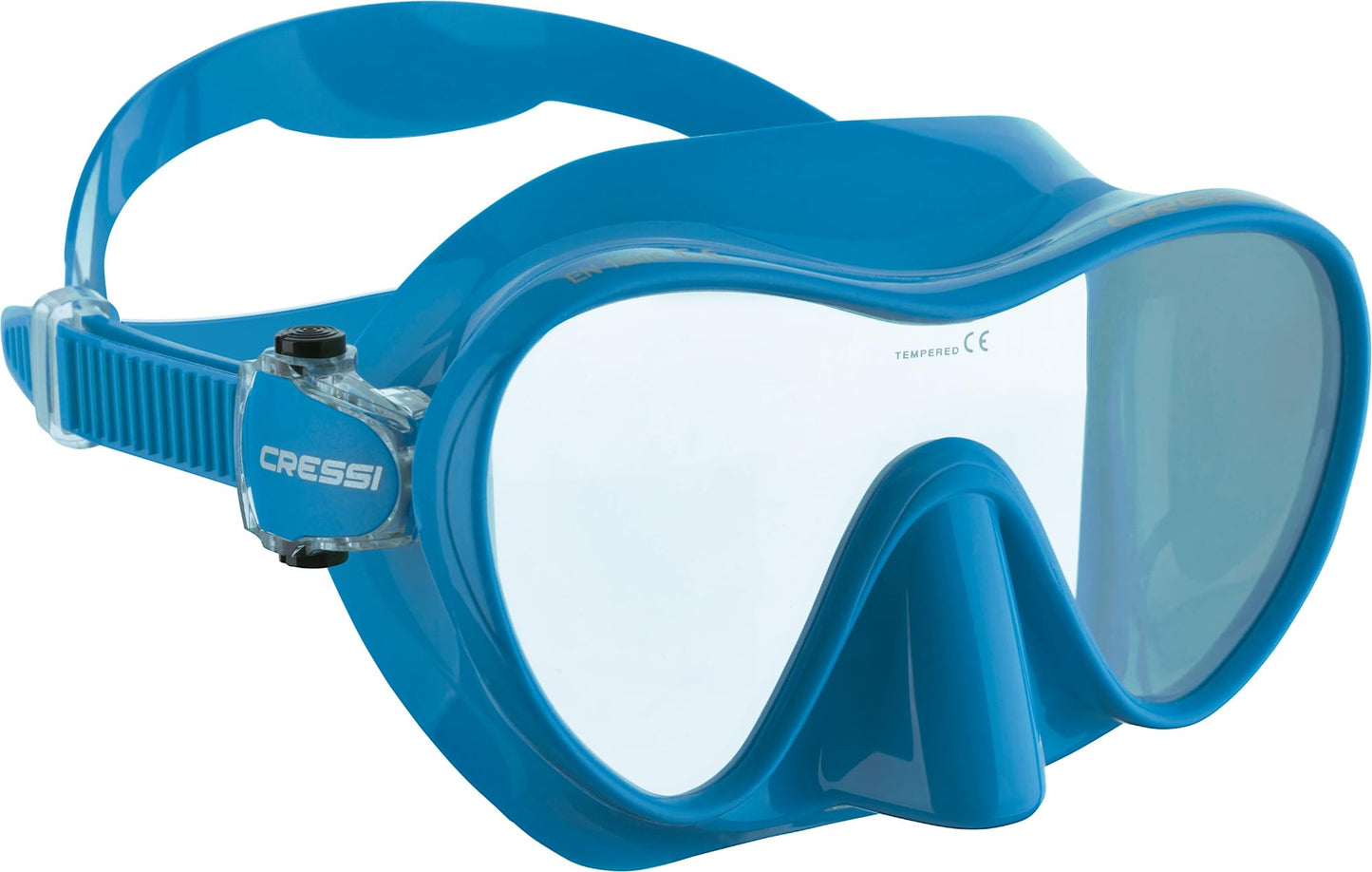 Cressi Frameless diving mask F1 - Fog-free glass lens, diving goggles - Ergonomic silicone edge, snorkel mask - dry snorkel & snorkel set - turquoise - mask - ZDN281025