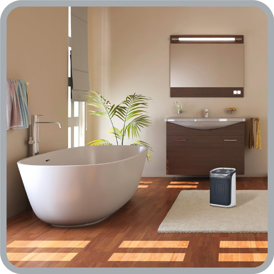 Rowenta SO9281 Mini Excel Aqua Ceramic Heater | Splash-proof | Powerful | Compact | Quiet with only 50dB(A) | Carry handle | 2000W | 20.6 x 14.6 x 30.8cm | Gray/White - SO9281F0