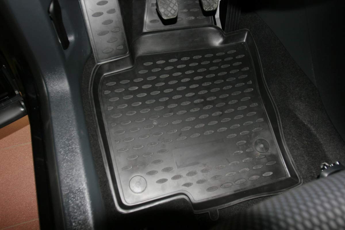 Element 3D rubber floor mats suitable for VW Tiguan MK1 | 2007-2018 | 100% custom-fit all-weather floor mats made of TPE, high edge, waterproof, non-slip, odorless - EXP.NLC.3D.51.21.210kh