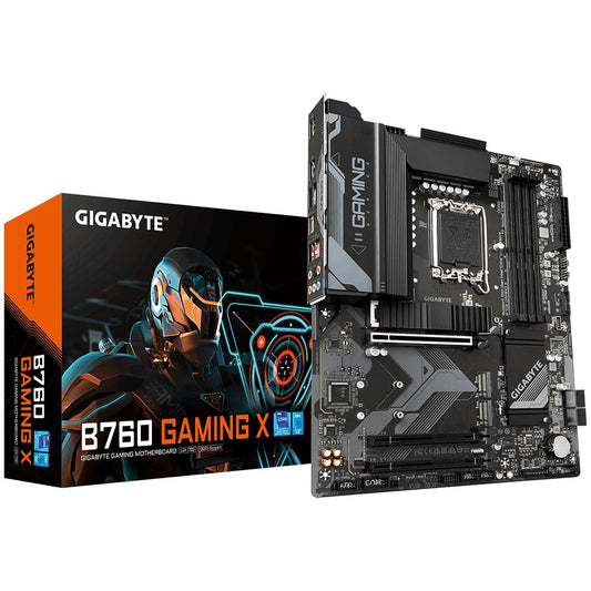 Placa de bază GIGABYTE B760 Gaming X - Suportă procesoare Intel Core de generația a 14-a, VRM digital de 8+1+1 faze, până la 7600MHz DDR5 (OC), 3X PCIe 4.0 M.2, LAN 2.5GbE, USB 3.2 Gen 2