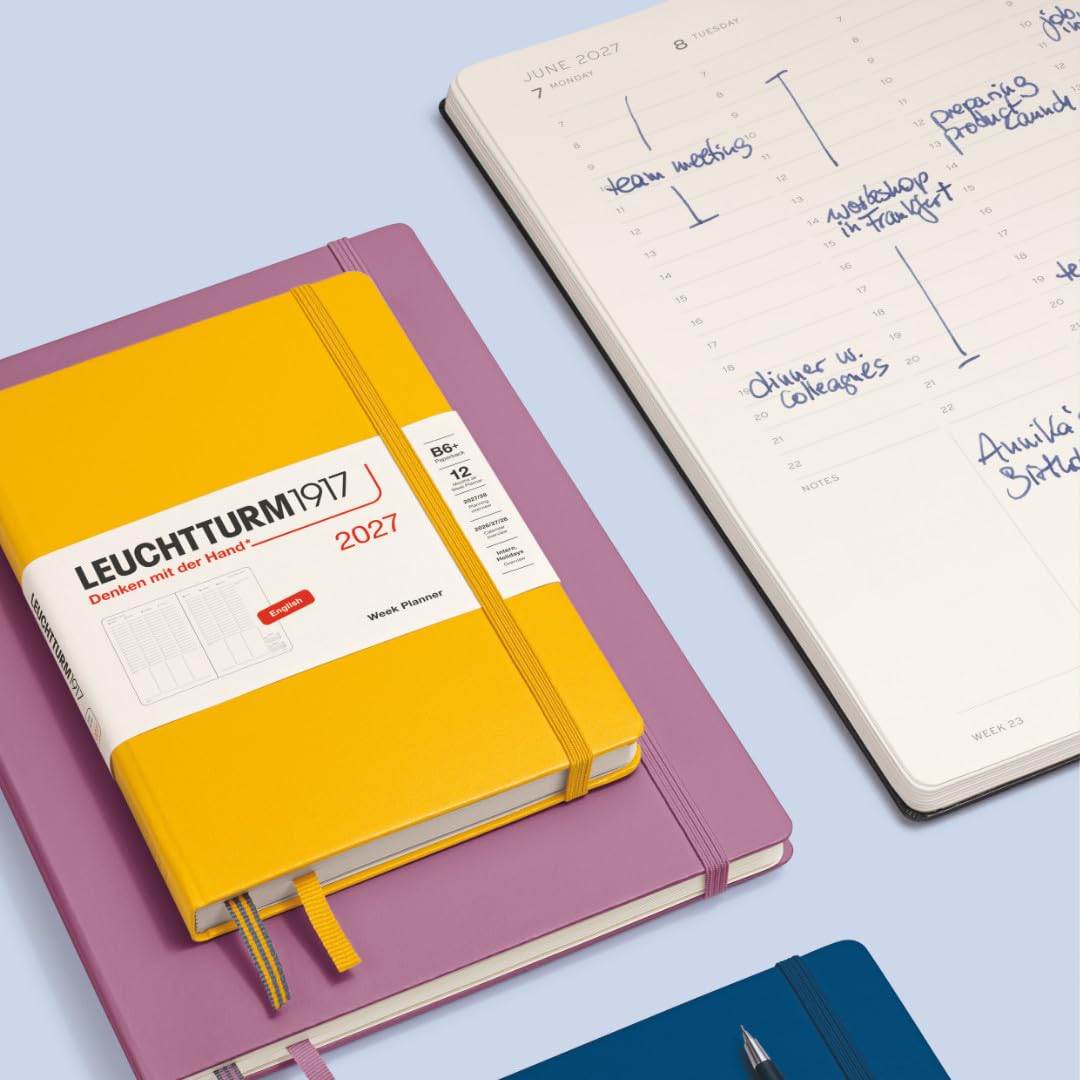 LEUCHTTURM1917 weekly planner 2027 Composition (B5) - English, Forest Green, 254 x 178 mm, January-December (12 months), weekly overview with hourly grid 7:00-22:00 per column, hardcover, 80 g/m² paper - 400311
