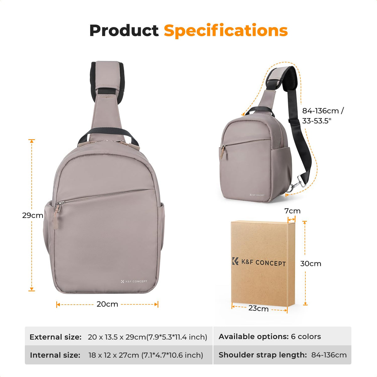 K&F CONCEPT Geantă pentru cameră, Geantă tip sling pentru cameră Rucsac foto mic - JPKF13.171V1US