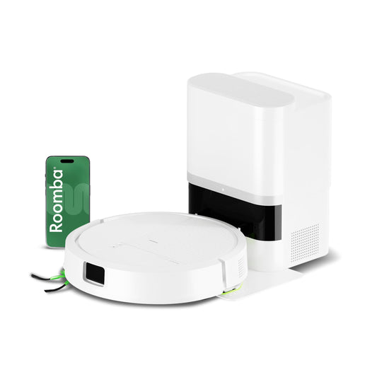 iRobot Roomba® 115 Combo Vacuum and Mopping Robot + AutoEmpty™ Dock, 15k Pa suction power, brushes and mopping pad included, navigation with Clearview™ LiDAR, White - Y454240