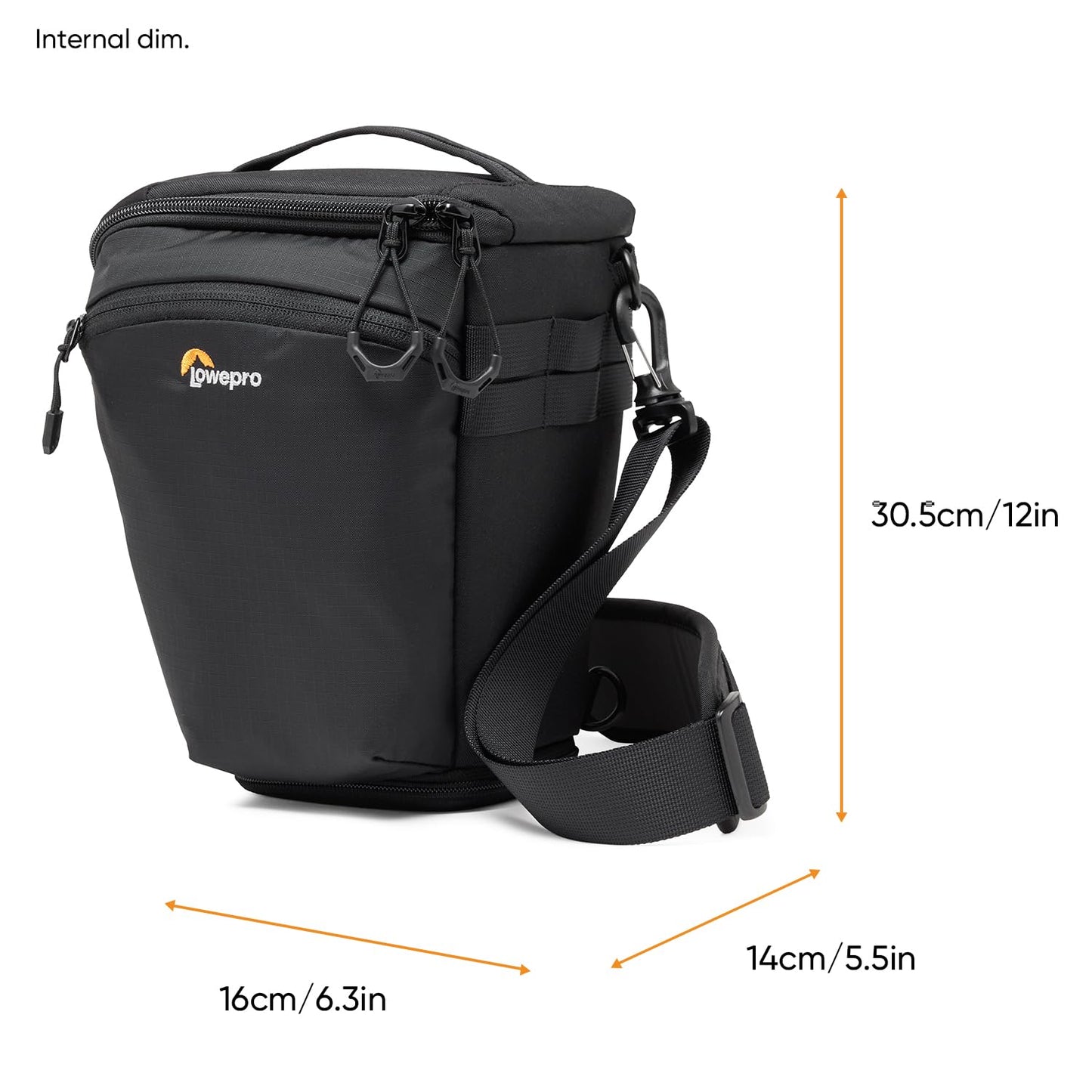 Lowepro ProTactic TLZ 70 Pro AW III toploader camera bag for mirrorless DSLR, volume 5 l, DIM: 30.5x14x16 cm, for cameras with attached lens, modular shoulder bag, for photographers/videographers - LP37495-PWW