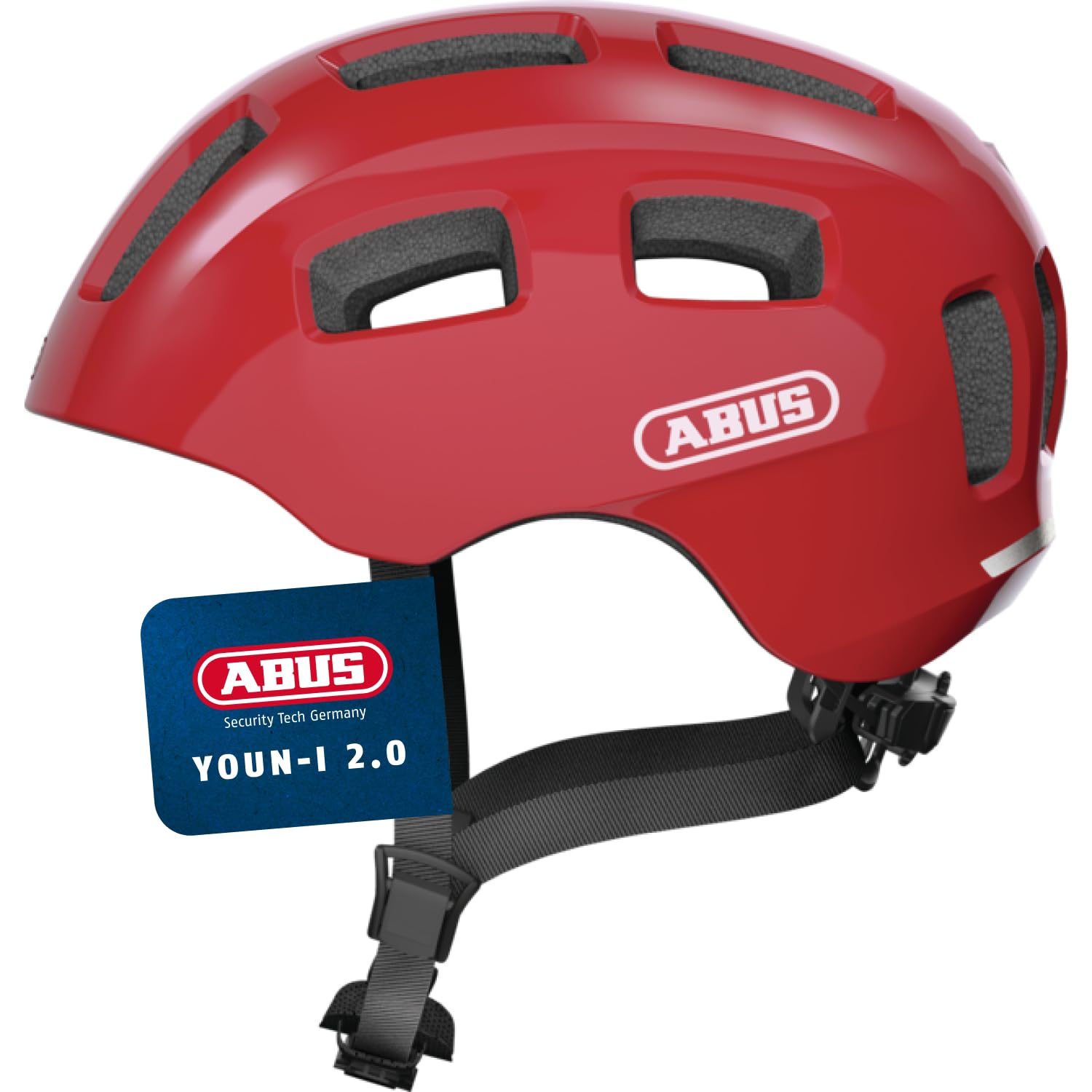 ABUS Youn-I 2.0 bicycle helmet - with light for children, teenagers and young adults - for girls and boys - red, size M - 40169
