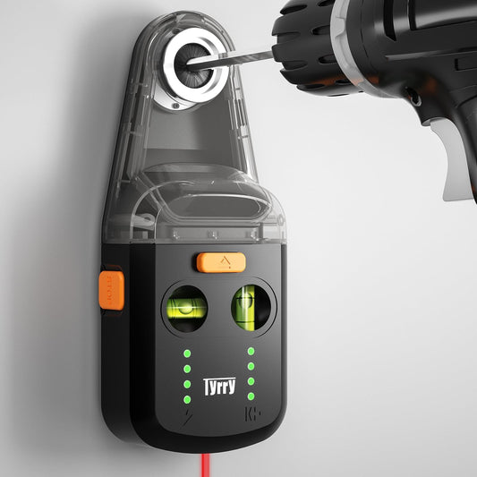Tyrry 4-in-1 Laser Level with Cross Level, Drill Dust Collector, Wall Mount, Electronic Vacuum Suction Cup, Leveling Tool Perfect for Hanging Pictures, Painting, and Home Renovations - DC10