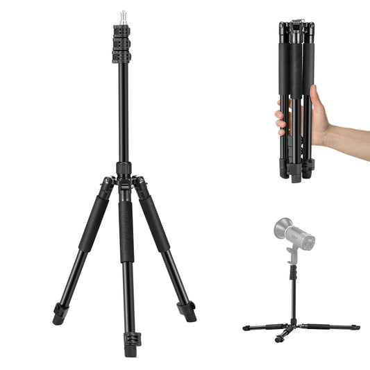 NEEWER Photography Light Stand, 47-195cm (1.5-6.4 ft) Aluminum Tripod with Reversible Studio Lighting, Smartphone Video Tripod with 1/4" Screw for Flash Camera Softbox, 2kg Load Capacity, ST195