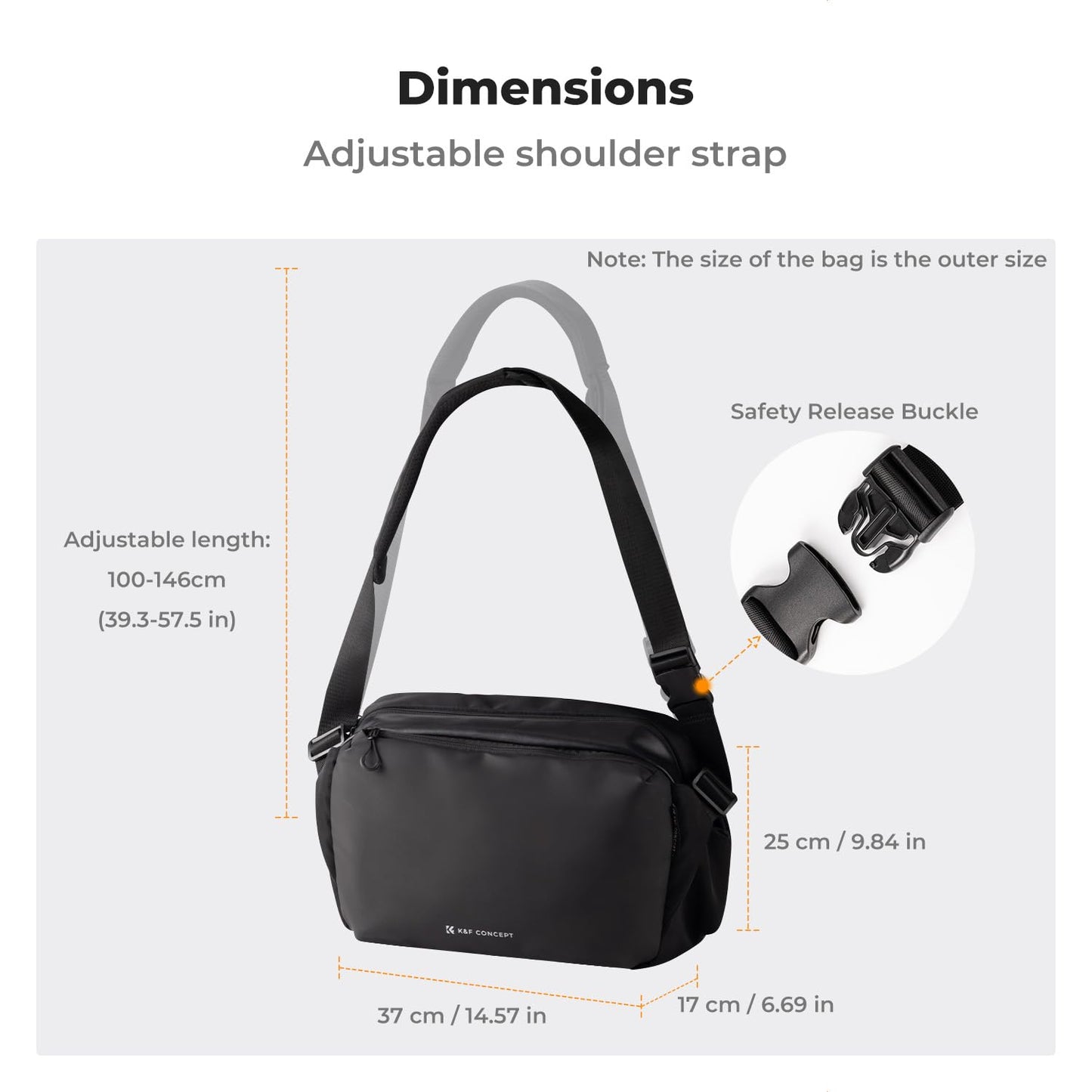 K&F CONCEPT Camera Backpack Shoulder Bag Square Bag Bags for Photographers Camera Rectangle Case Compatible with Canon/Nikon/Sony/DJI Mavic Drone Backpack (1-Black (Large-L)) - KF13.177