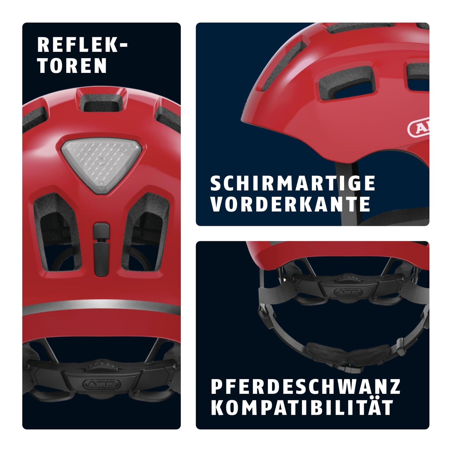 ABUS Youn-I 2.0 bicycle helmet - with light for children, teenagers and young adults - for girls and boys - red, size S - 40168