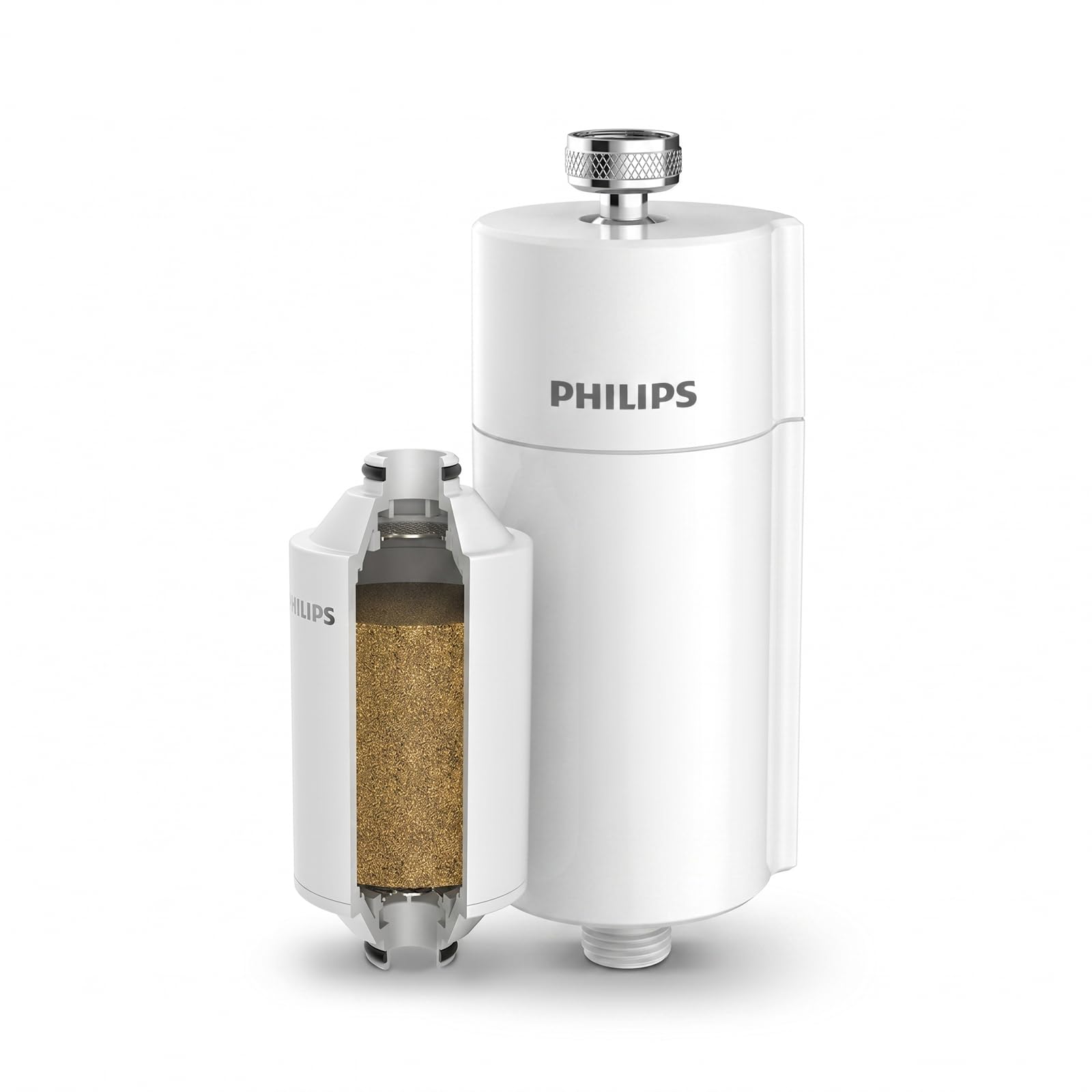 Philips Water - Inline shower filter - Reduces chlorine by up to 99 percent, Suitable for all shower hoses and taps, White - AWP1775/10