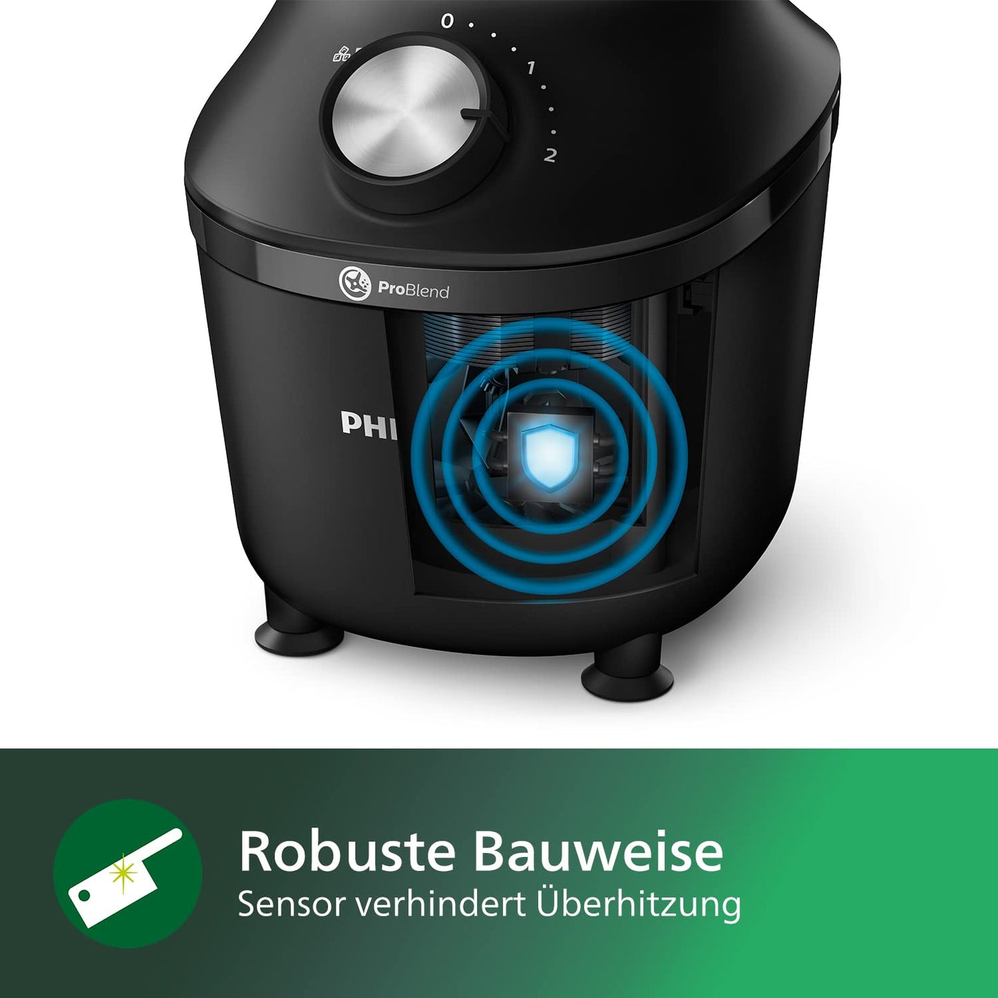 Philips stand mixer and smoothie maker - 600W, 2 liter cup, HomeID app, 2 speed levels + pulse function, ProBlend, ice crush function (HR2291/41)
