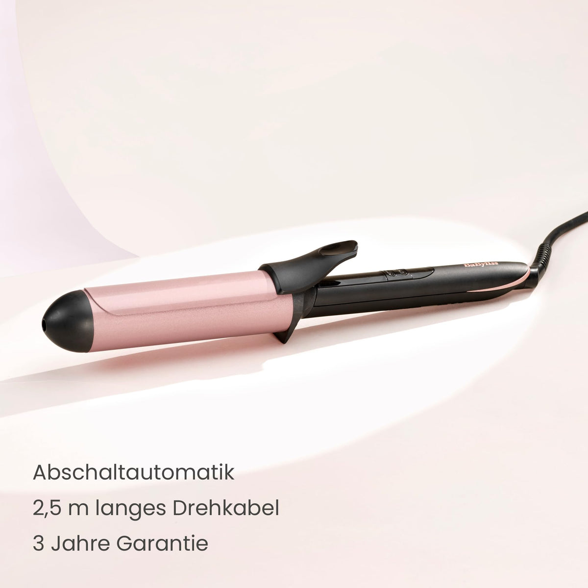 Babyliss Rose-Quartz Curling Iron 38 mm – Natural Waves, Pink - C453E