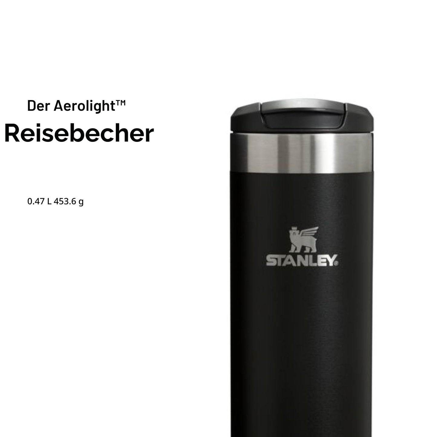 Stanley 1913 Aerolight Transit Thermo Mug 0.47L - Keeps Hot for 6 Hours - Dishwasher Safe - Coffee Mug To Go Leak-Proof - Compatible with Common Car Drink Holders - Shale - 10-10787-287