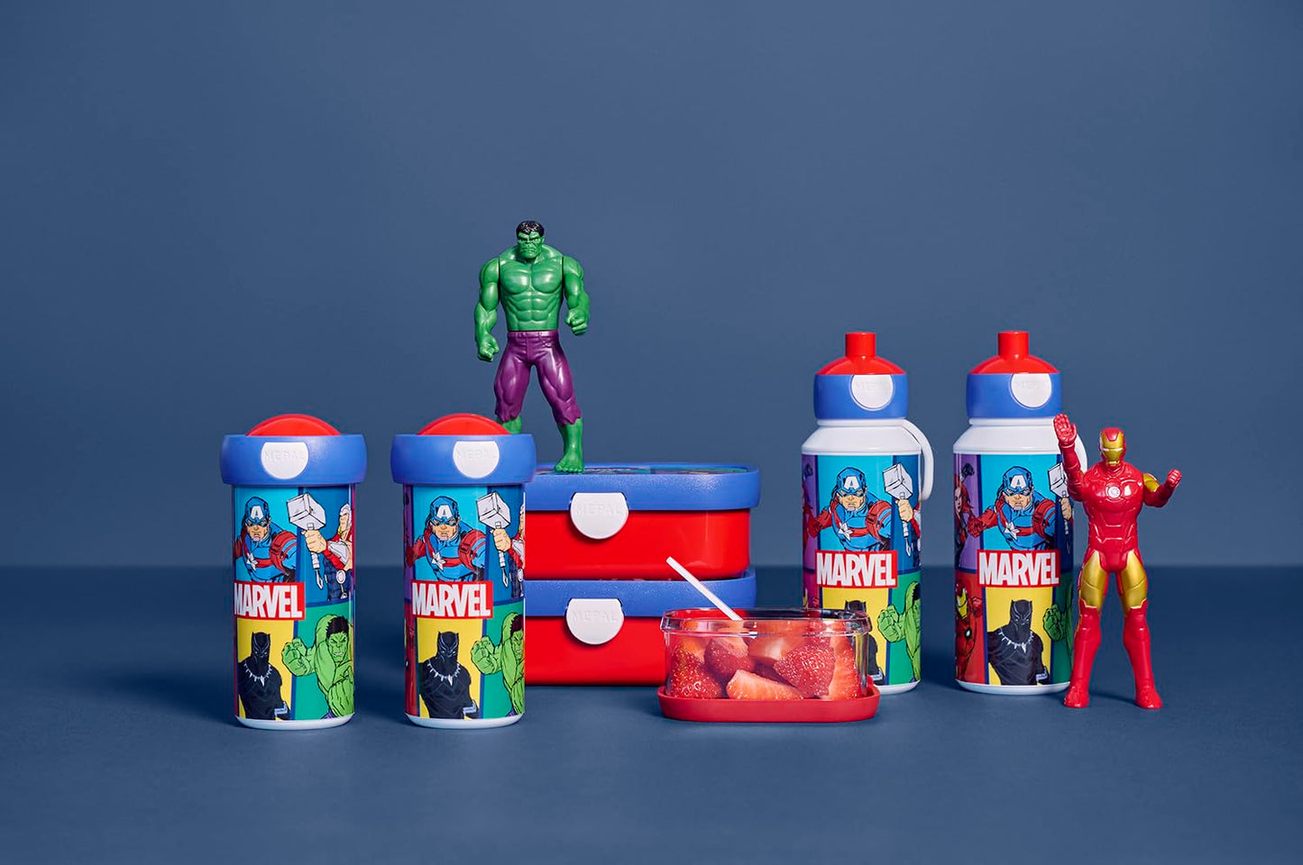 Mepal Campus Avengers break set - drinking bottle and lunch box with bento insert - ideal for school and leisure - dishwasher safe, 1150 ml - 107410165395